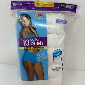 NEW Fruit Of The Loom Women’s Sz 8 XL Eversoft Cotton Briefs WHITE 10 Pack Z9